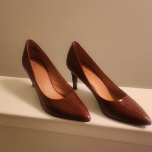 Nine West Brown Textured Heels